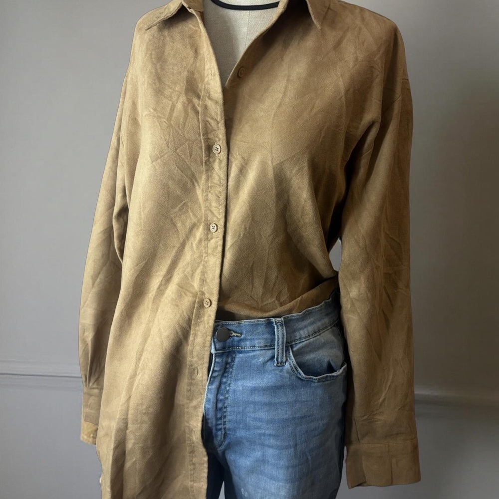 Banana Republic Tan Suede Shirt